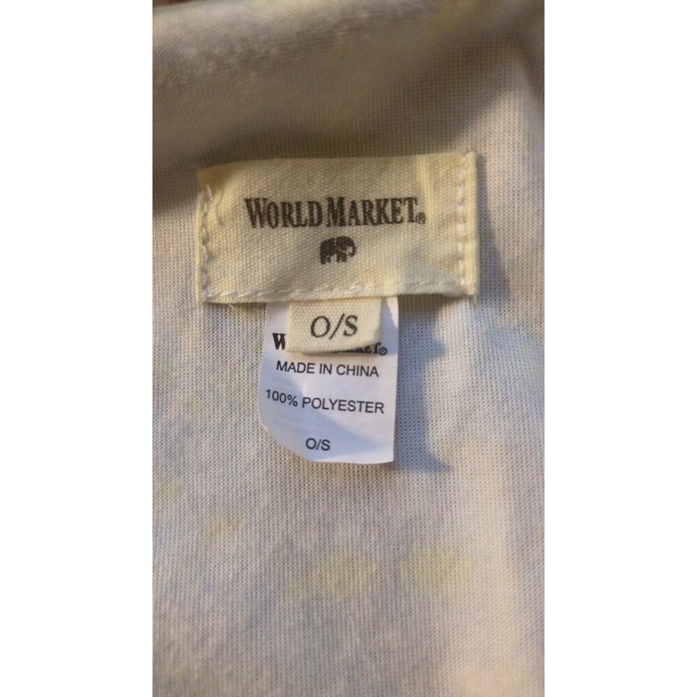 World Market Lounge Robe O/S Gray Gold Floral Whimsical Pattern, Belt, Kimono - Picture 6 of 6